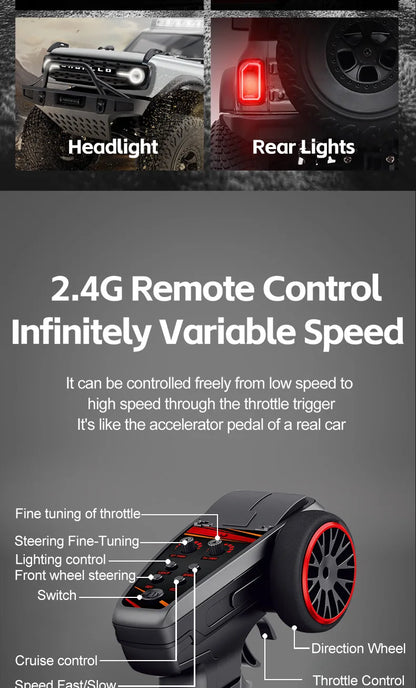 Wltoys New 1:18 Electric Four-Wheel Drive Climbing Car Remote Control Horse Model Toy For Children RC Car Toy