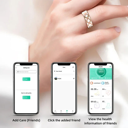 Smart Ring with Charging Box for Heart Rate Blood Oxygen Sleep Monitoring Multi Sport Tacking Modes IP68 Waterproof Smart Rings