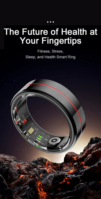R04 Smart Ring for Men Women 5ATM Waterproof With Charging Case Health and Sleep Monitor Ring Multi-sport Mode Camera Control