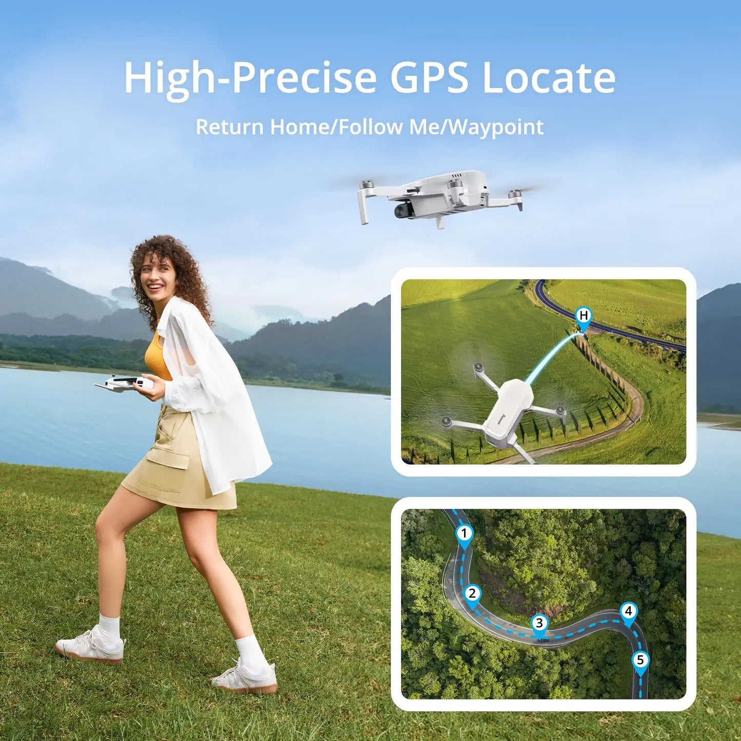 Potensic 2024 ATOM LT Single Axis Gimbal 2.5K Camera EIS GPS Drones Professional Under 249g Max 4-KM for Adults and Beginners