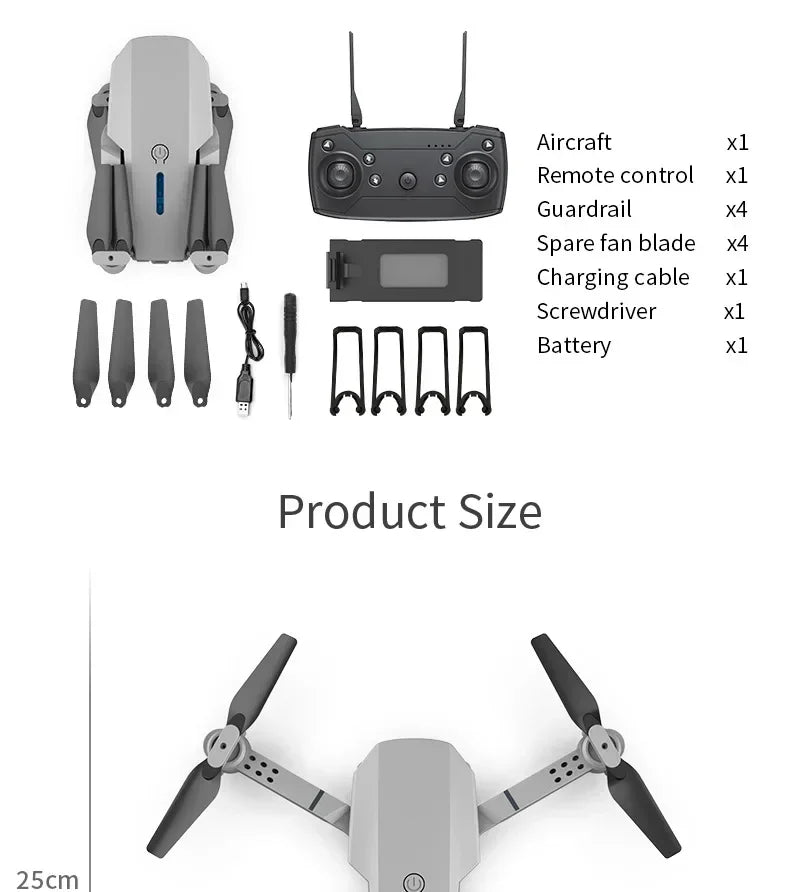 E88Pro Profesional HD Dual Camera Drone with Wide-Angle Head Remote Quadcopter Airplane Toy Helicopter