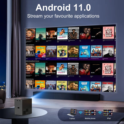 Outdoor Movie Projector for Home Theater WiFi & Bluetooth Native 1080P 8K Support up to 300'' Compatible with USB iOS Android