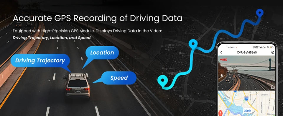 Dash Cam 4K Ultra High Definition Support Speed Real Display Loop Recording Optional 2.5K Rear Camera Driving Recorder