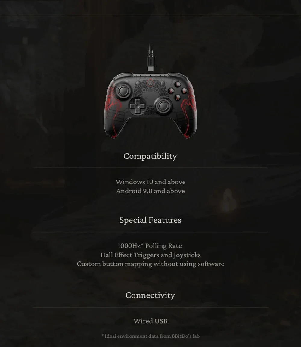 8BitDo Gamepads PC Black Myth Wukong Ultimate 2C Wireless or Wired Gaming Controller Windows 10 11 Steam Raspberry Pi Android