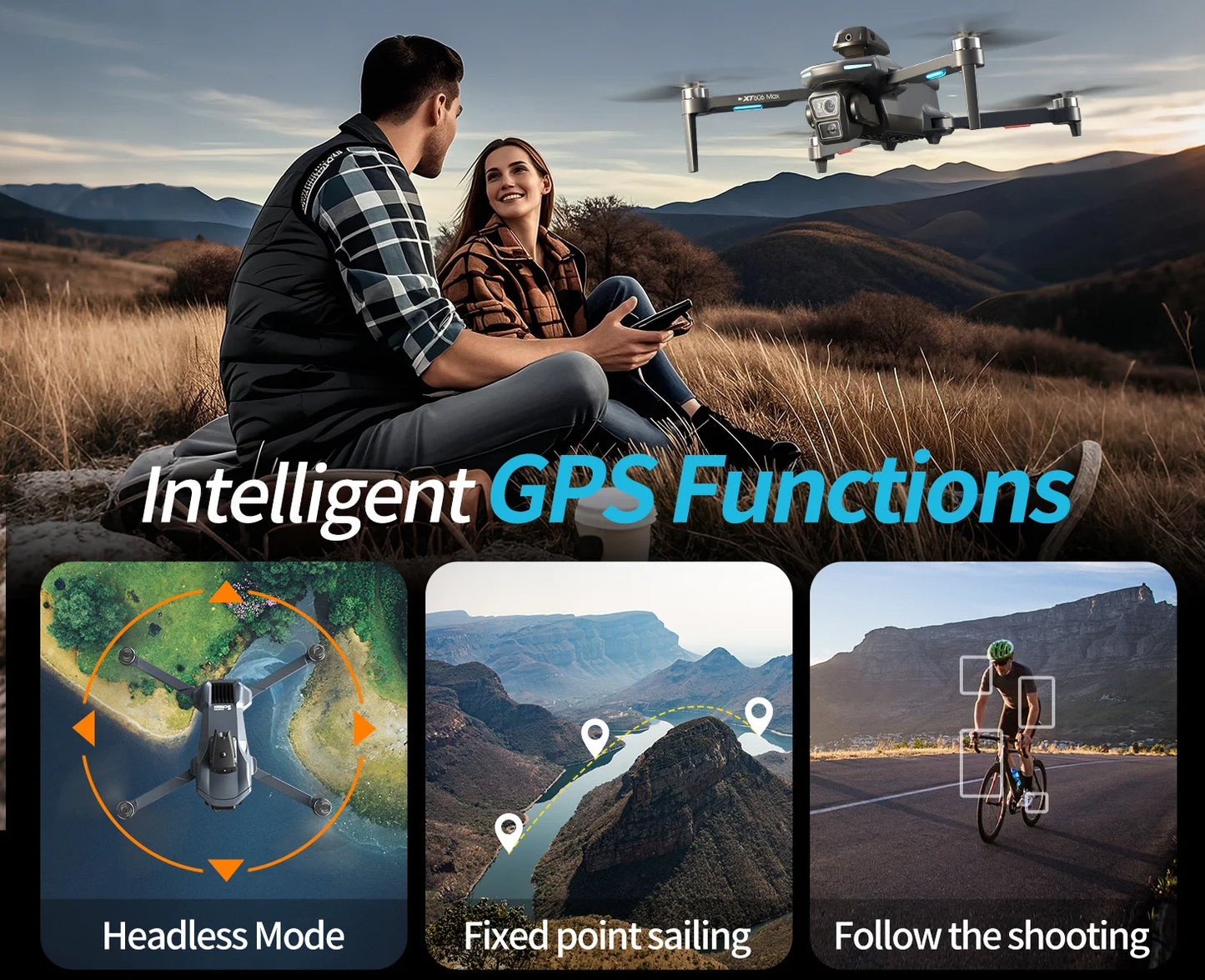 XT606 GPS Screen Control Brushless Drone 5G Optical Streaming Folding HD Dual Camera Screen Large 4.3 Inch One Key Return Flight