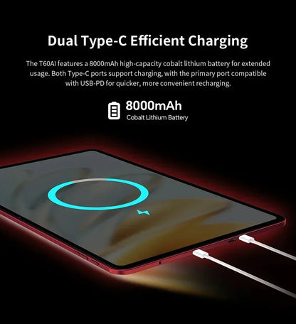 NEW Tablet Teclast T60 AI Allwinner A733 Octa-Core 12inch 2K HD TDDI Screen 6GB RAM 128GB ROM Android 15 WiFi6 8000mAh 13MP+5MP