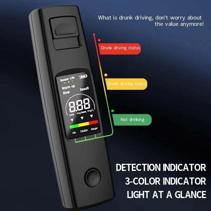 Xiaomi Alcohol Detector Portable Professional High Sensitivity Type-c Charging Breathalyzer Drunk Driving Car Electronic Tool