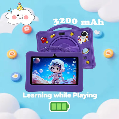 7 Inch Cartoon Pattern Kids Tablet 4+128GB 5G WiFi Learning Education Android 14.0 Tablets with Parent Control Children's Gifts