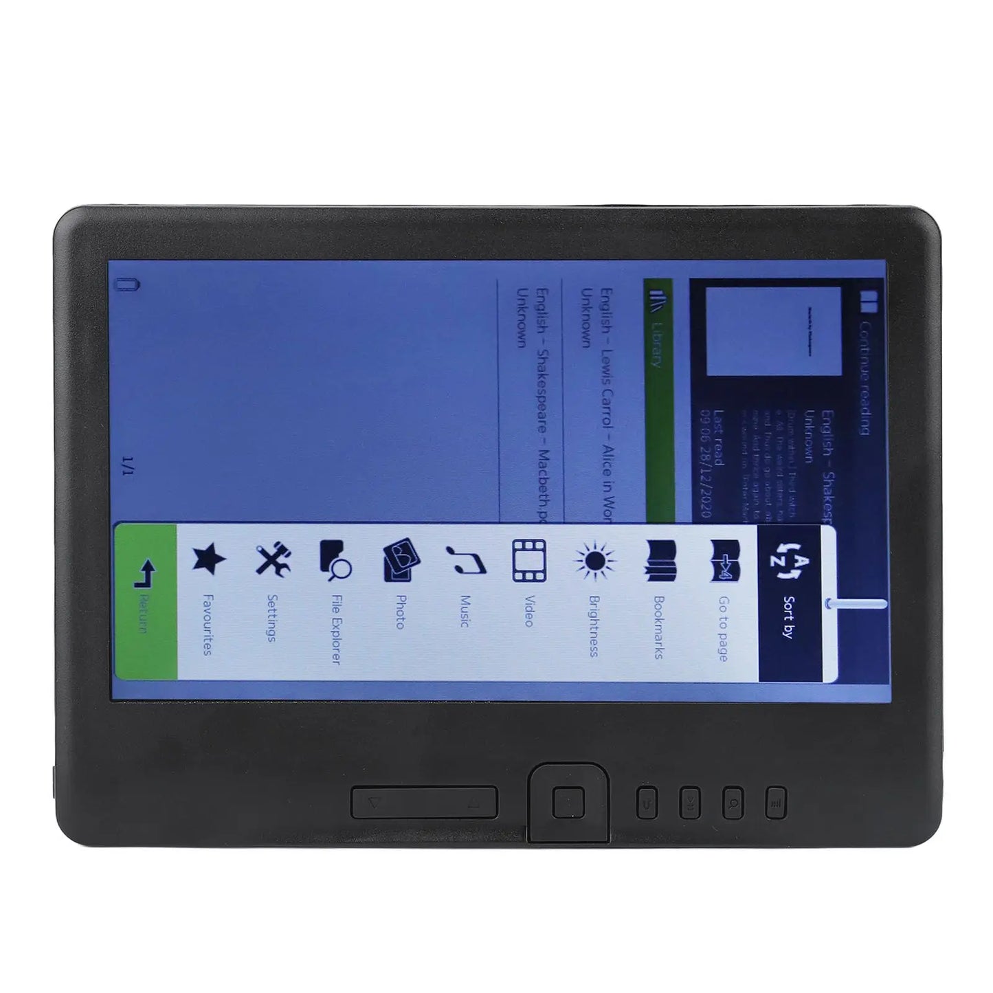 E Reader 7in Color  LCD 16:9 Screen HD 800x480 380MHz Black Protective Case Portable E Reader for EPUB PDF TXT E Reader