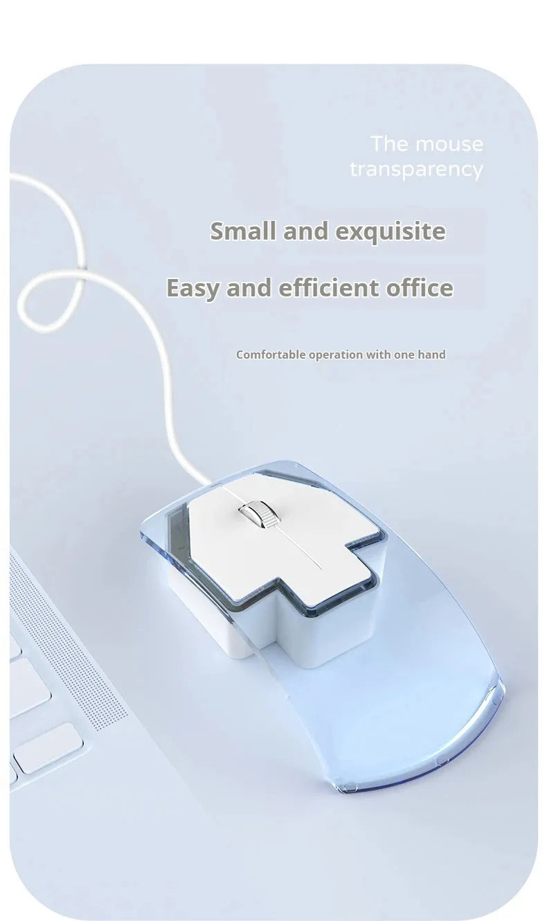 fashionable Wired Transparent Colorful Light-emitting Mouse Ergonomics mute ultra-thin Game Mice For PC Laptop Computer Gifts