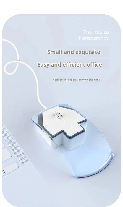 fashionable Wired Transparent Colorful Light-emitting Mouse Ergonomics mute ultra-thin Game Mice For PC Laptop Computer Gifts