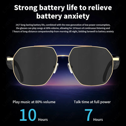 2025 New Smart Glasses Multiple Language Real-time Translation Wireless Call Music Play Sunglasses Waterproof Mens Smart Glasses