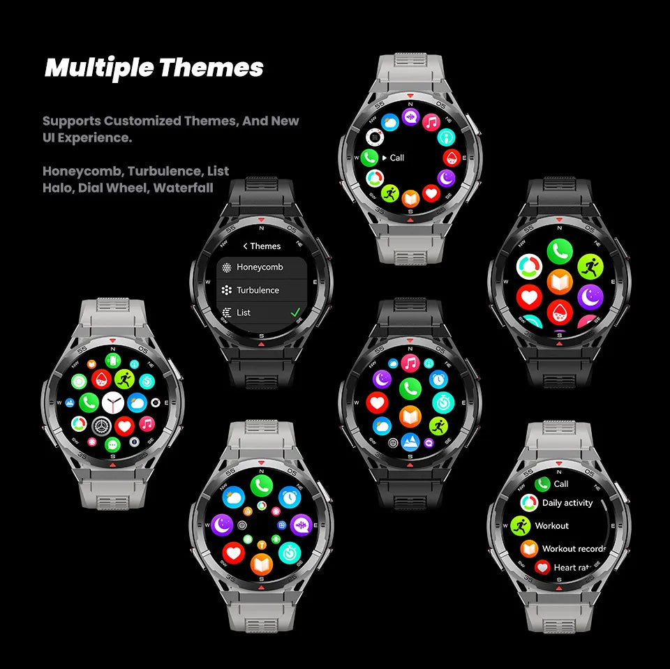 New Outdoor Built-in GPS Smart Watch Men 1.43'' AMOLED Display Compass 3ATM Waterproof Swimming Grade Bluetooth Call Smartwatch
