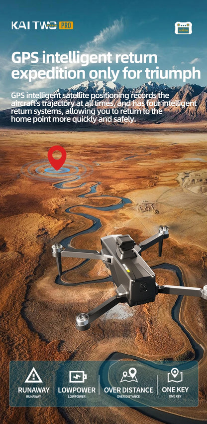 KAI TWO RC Professional Drone 8K HD Dual lens Camera 360°Obstacle avoidance Brushless With screen Three-axis aircraft Drone Toys