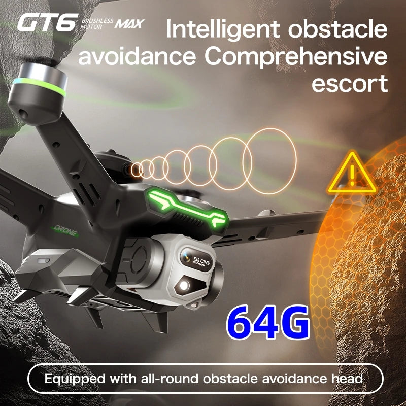 GT6 Professional Drone Long Range Flight Battery Quadcopter 4K HD Wifi Dron Aerial Photography Obstacle Avoidance Aircraft