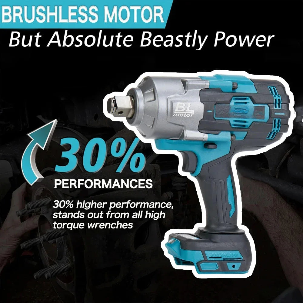1000Nm Brushless Electric Impact Wrench  Screwdriver Cordless Electric Wrench Tools for Makita 18V Battery