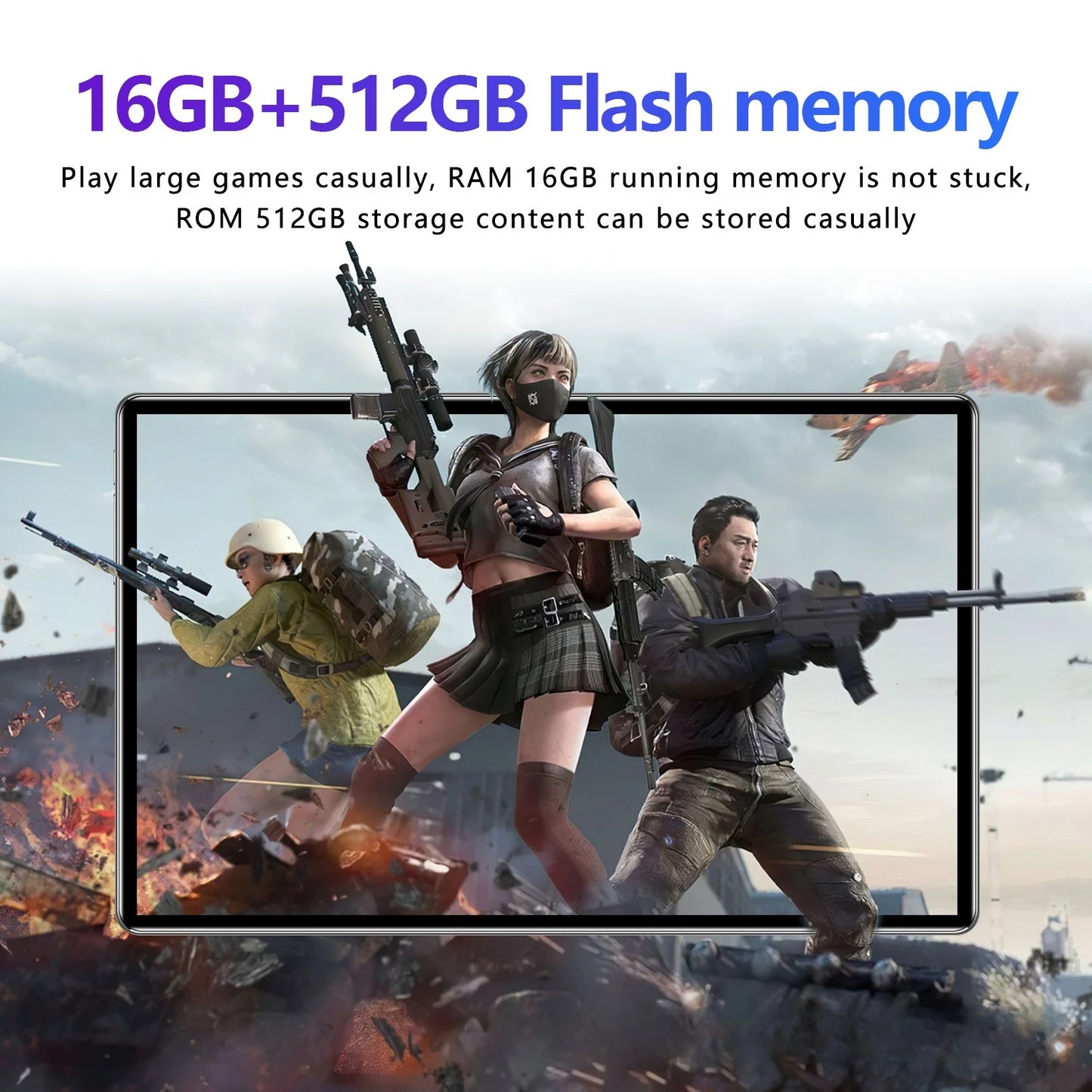 Best-selling tablet Android 15 2024 eight-core dual camera 5G Wifi memory 16GB 512GB battery 12000 mAh smart tablet