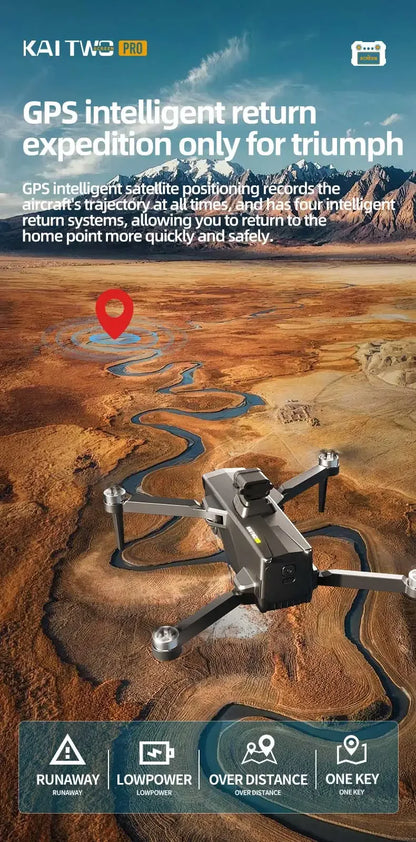 Professional 3-axis PTZ KAITWO PRO Drone 8K 5G with Screen Control 360° Laser Obstacle Avoidance Brushless Quadcopter GPS RC UAV