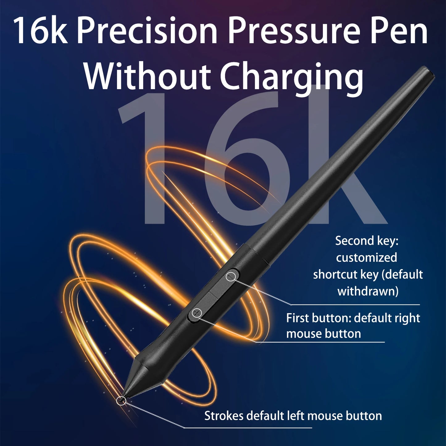 Graphics Drawing Tablet 7.6 x 5.6in Digital Art Tablet Supports 16384 Levels w/ 8 Hot Keys and Battery-free Pen Windows Android