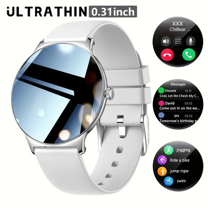 2025 New Ultra Slim AMOLED Smart Watch Women Screen Always Display Time Heart Rate BT Calling High-end Fashion Smartwatch IOS