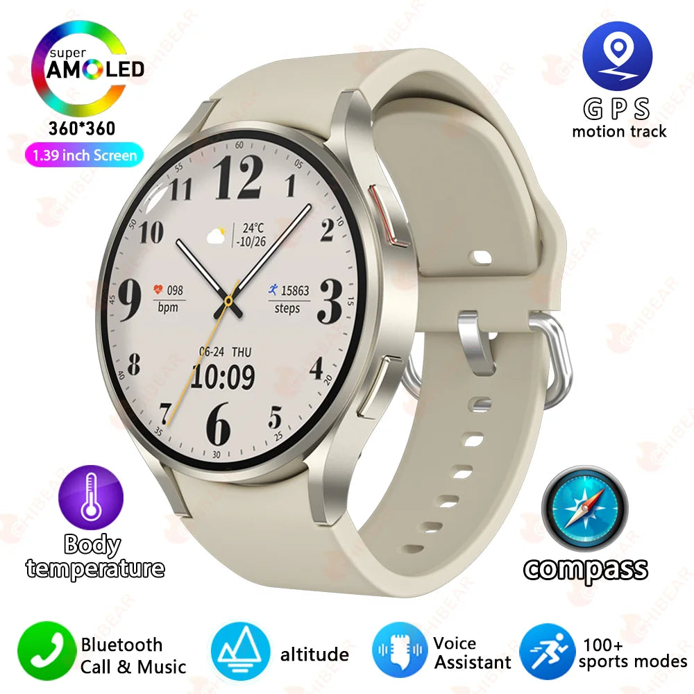 2025 New Watch 6 Pro Customized Watch Face Voice Call smartwatch Men GPS Sports Fitness Tracker Women Smart Watch IOS Android