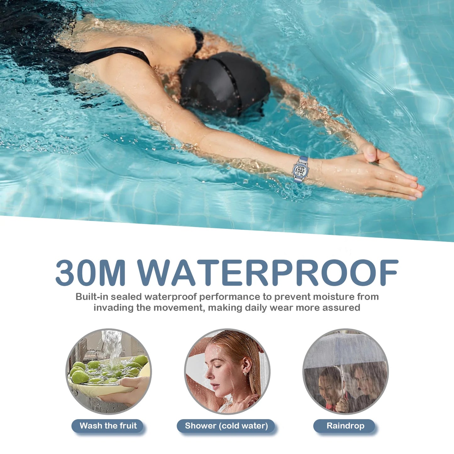 Hearkent Pedometer Sport Watches Step Counter Watch Women Digital Watches Calories Mile Stopwatch Countdown for Walking Tracker