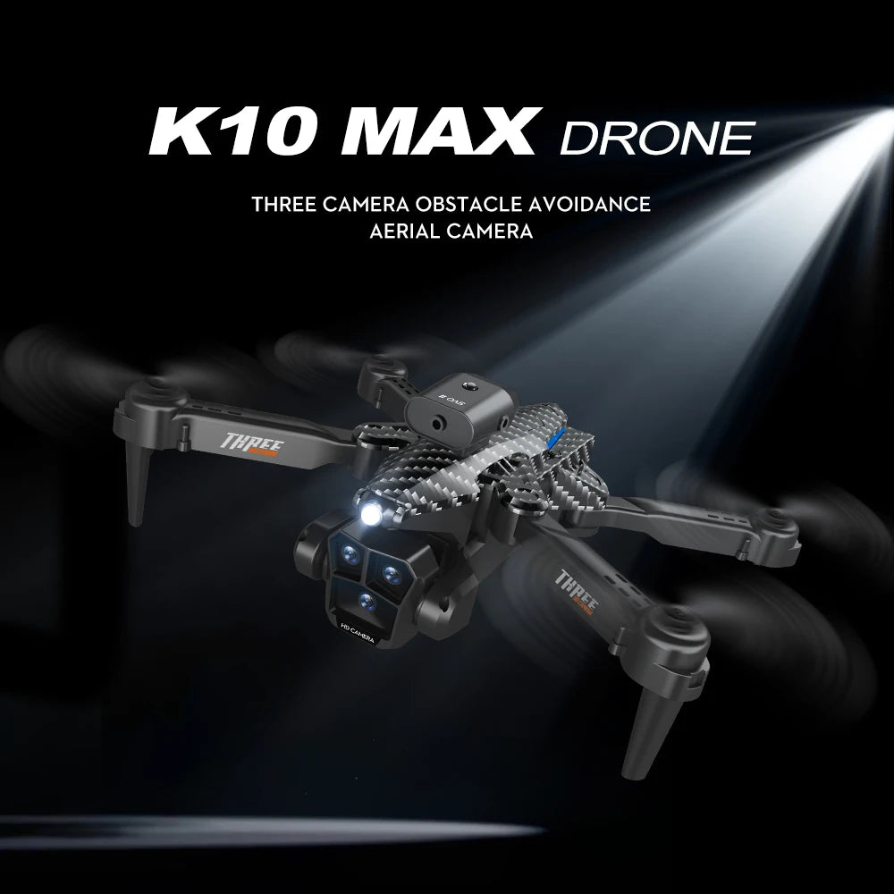 K10 MAX Drone Carbon Fibre Professional 8K HD Three Camera Obstacle Avoid Aerial Photography Optical Flow Brushless Quadrotor