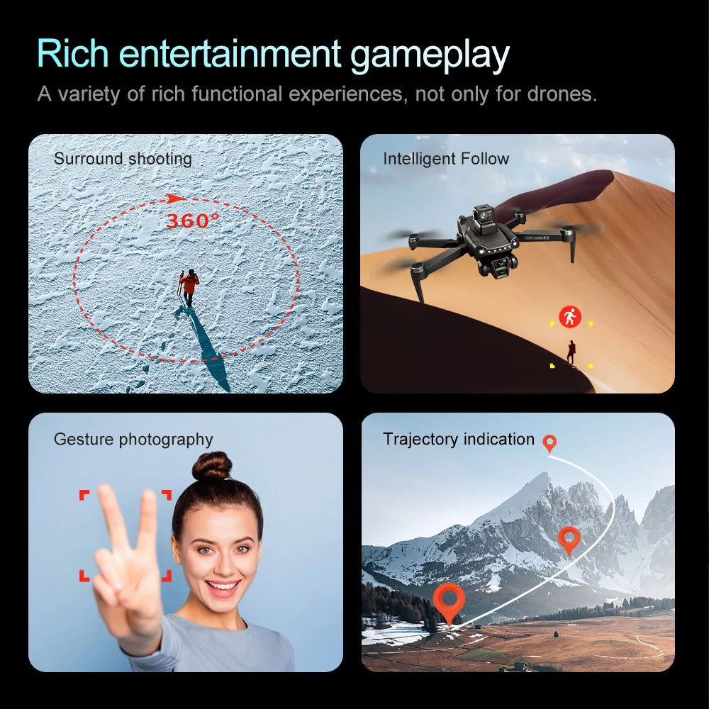 V198GPS Drone 8K Profesional HD Camera ESC Brushless Obstacle Avoidance Aerial Optical Foldable Quadcopter Mini Dron