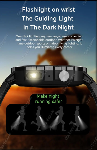 2025 New Military Smart Watch Men Outdoor 2.01" Al Voice Bluetooth Call Smartwatch Surprise Gift Outdoors For Android & IOS Male