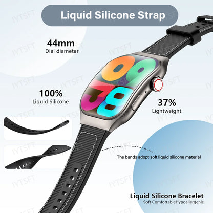 LAXASFIT New Curved Screen Women's Smart Watch 2.01'' AMOLED HD Touch Screen Bluetooth 5.3 Voice Call Men's Fitness Smart Watch