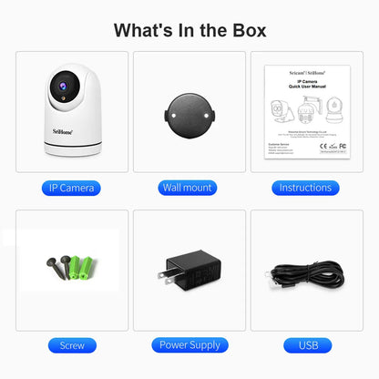 Srihome SH042 2MP 1080P 3x Zoom  Wireless PTZ IP Dome Camera  AI Humanoid Auto Tracking Home Security CCTV Baby  Monitor