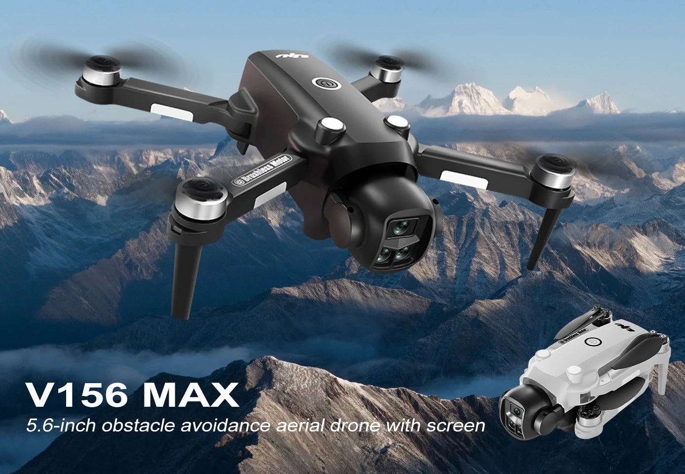 V156 MAX Drone 8K Camera HD With Screen Optical Flow Intelligent Obstacle Avoidance Foldable Brushless Motor Quadcopter Toy UAV