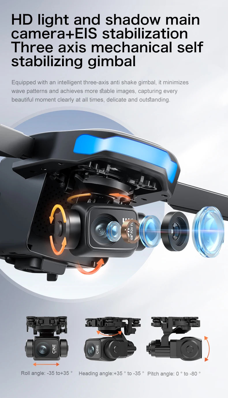 S-X1 GPS Drone 4K Professional HD Dual Camera 5G WIFI Brushless FPV Quadcopter Foldable 3-axis Gimbal Aerial Photography RC Dron