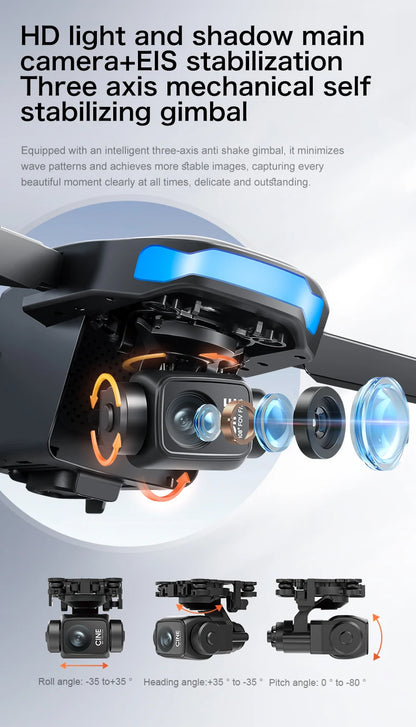 S-X1 GPS Drone 4K Professional HD Dual Camera 5G WIFI Brushless FPV Quadcopter Foldable 3-axis Gimbal Aerial Photography RC Dron