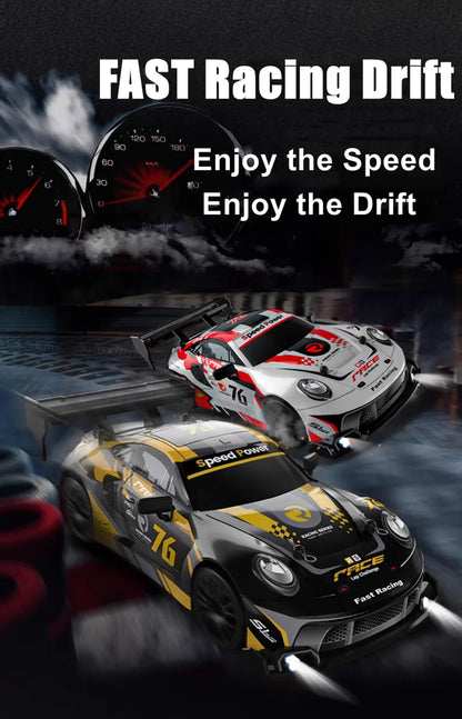 RC Drift Car 4WD Remote Control High Speed Racing Vehicle with LED Lights 2.4GHz Radio 4x4 Off-Road Truck Toy for Children Kids