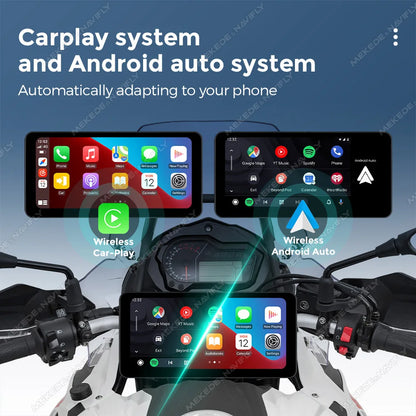 NEW 6.3inch Portable Screen Motorcycle Wireless Car-play Android Auto Smart Player GPS Navigation IPX7 TPMS IPS 1560*720 Dual BT