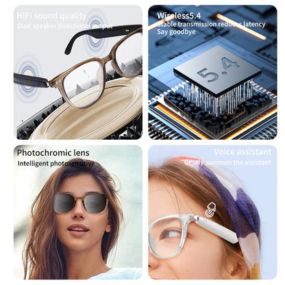 Smart glasses new color-changing lenses multifunctional sunglasses transparent anti-blue light eye protection for men and women