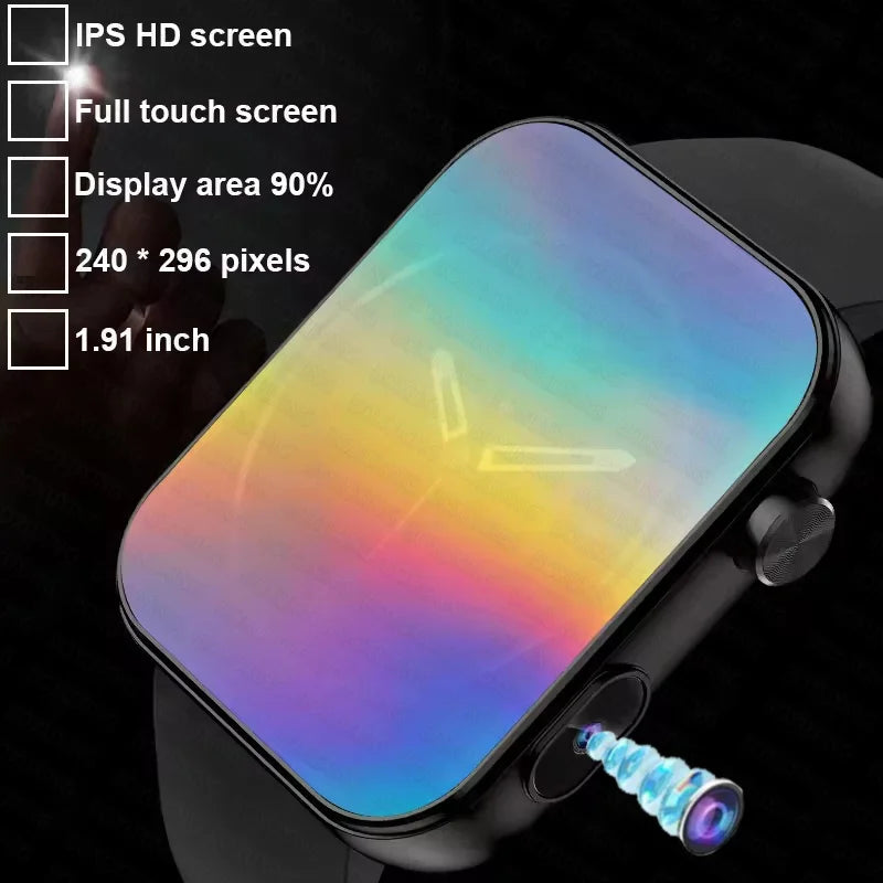 2025 New Smart Watch Men Women Camera Take Photos Record Video Health Monitor Sports Fitness Waterproof BT Call Smartwatch