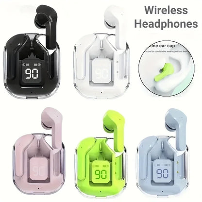 In-ear wireless earphones for gaming, sports, outdoor activities, leisure, and sleep, featuring an LED digital display, ideal fo