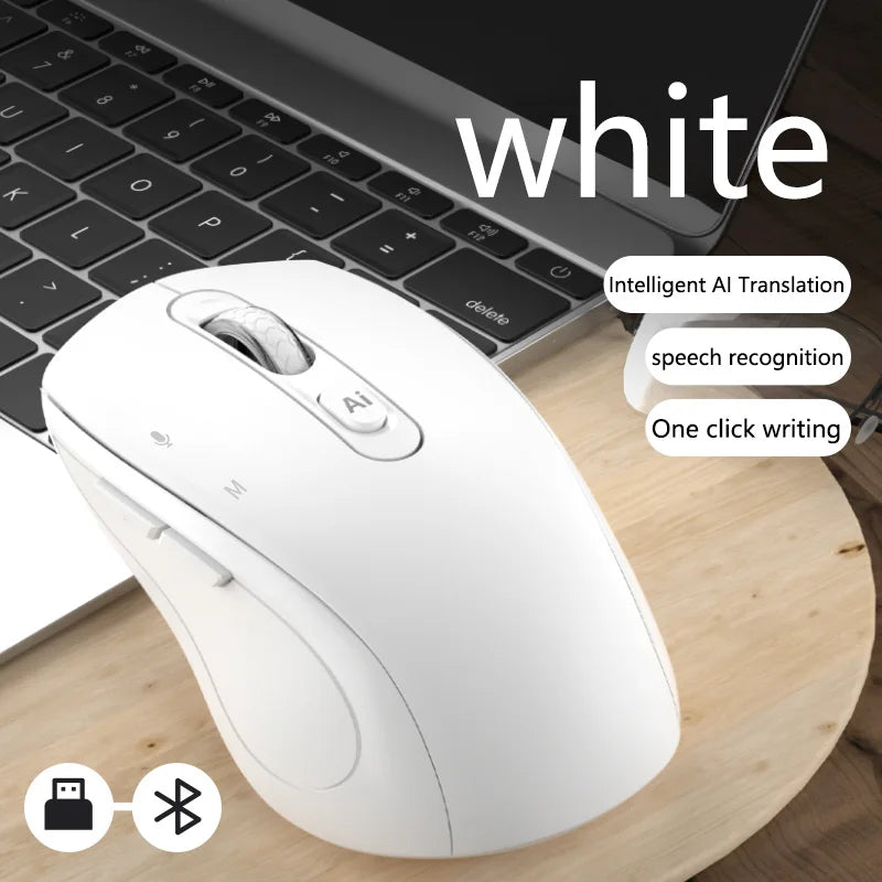Intelligent Mouse Wireless Bluetooth Dual Mode Mute Rechargeable Mouse Voice Typing Translation Writing Office Universal