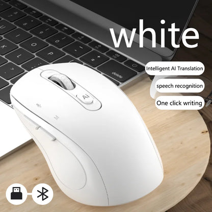 Intelligent Mouse Wireless Bluetooth Dual Mode Mute Rechargeable Mouse Voice Typing Translation Writing Office Universal