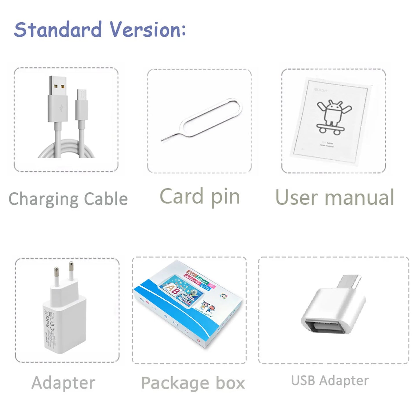 2025 New 7 Inch Cartoon Pattern Kids' tablets Quad Core 4GB RAM 64GB ROM 5G WiFi Learning Education Games Tablet Children's Gift