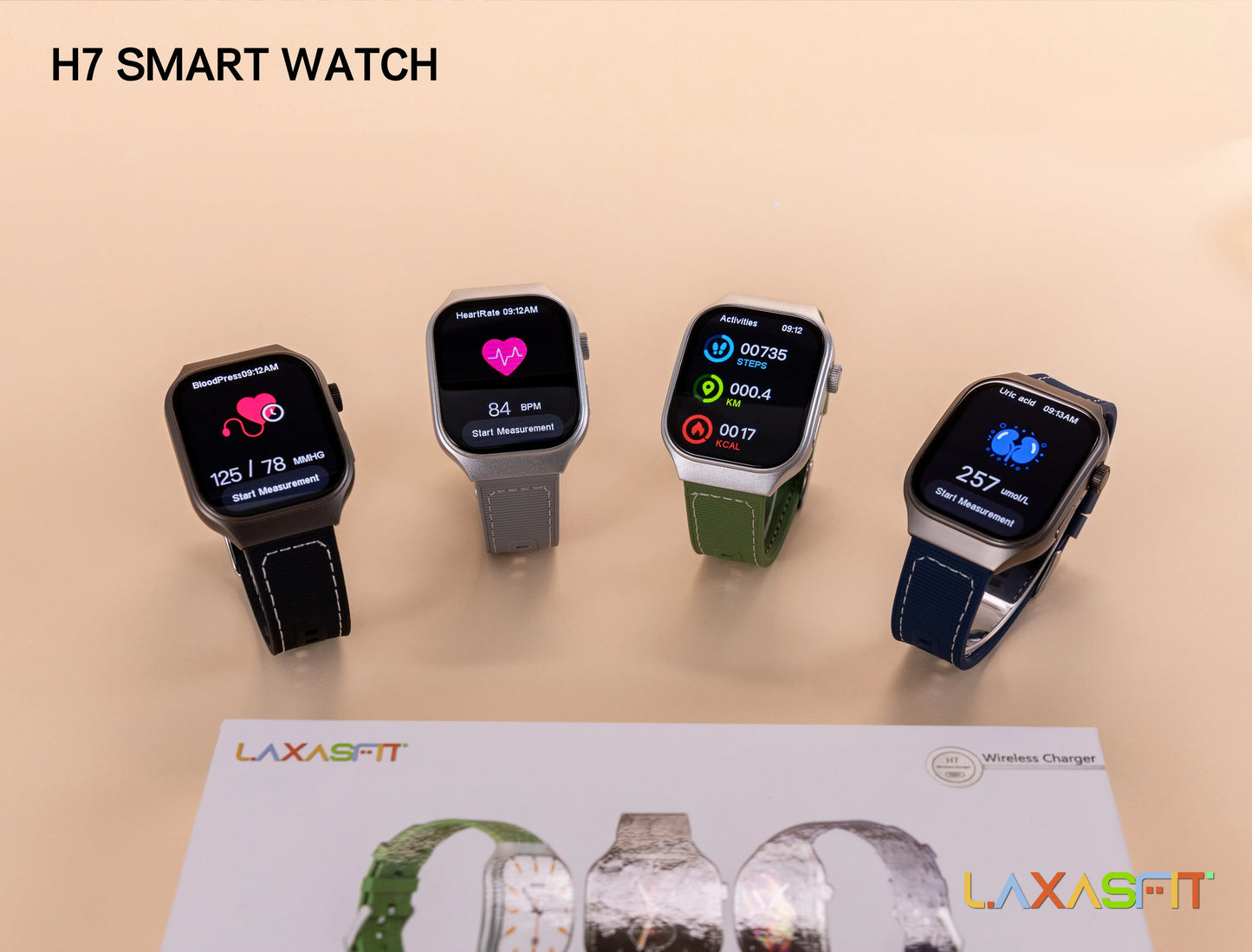 LAXASFIT New Curved Screen Women's Smart Watch 2.01'' AMOLED HD Touch Screen Bluetooth 5.3 Voice Call Men's Fitness Smart Watch