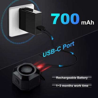 Camluxy Wireless USB Charging Waterproof Bike Alarm Remote Control Vibration Detector Alarm Motorcycle Burglar Alarm