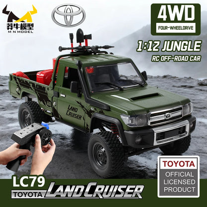 MN MODEL RC 1:12 4x4 Jungle Diving Car Climbing Off-road Wading Vehicle Rock Crawler Shovel Tool Box Truck Toy for Adult Gift