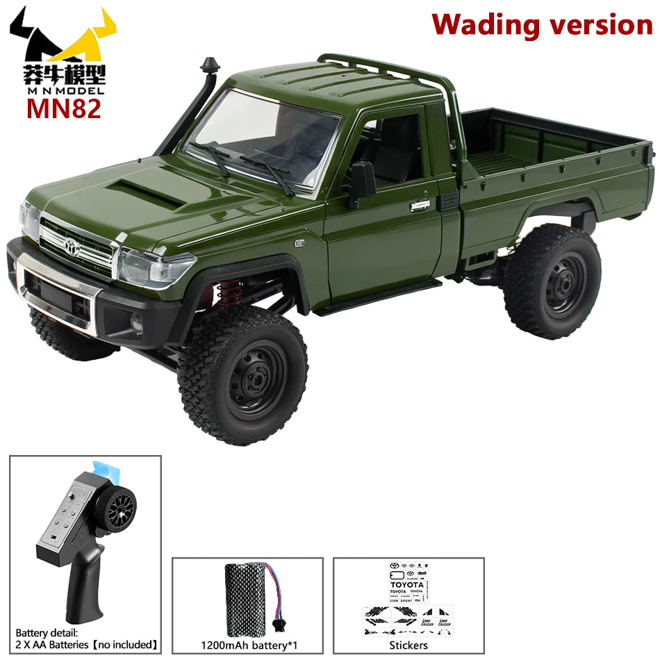 MN MODEL RC 1:12 4x4 Jungle Diving Car Climbing Off-road Wading Vehicle Rock Crawler Shovel Tool Box Truck Toy for Adult Gift