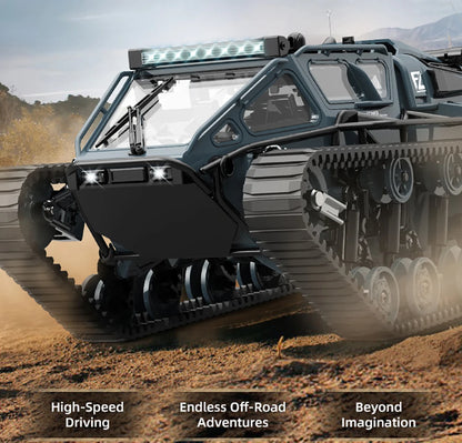 JJRC C8812 / C8812 MAX RC Car Full Scale Tracked Tank Simulation 2.4G Remote Control Car Drift LED Light Off-Road RC Toy As Gift