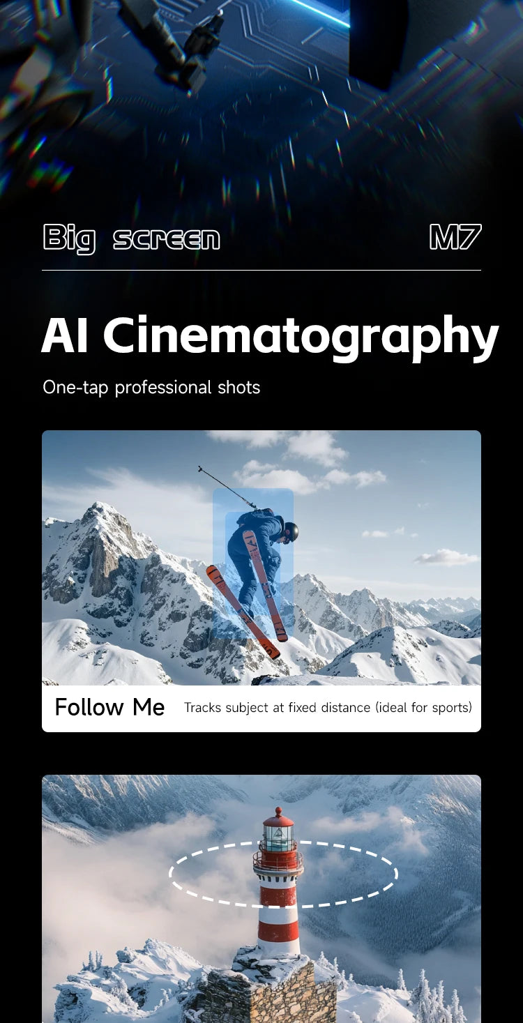 M7 Mini Drone Professional GPS 8K HD Camera Drones 5G WIFI FPV Video 4k UAV 4.5 inch large screen remote control RC Dron