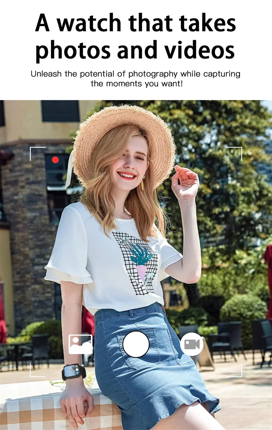 2025 New Smart Watch Men Women Camera Take Photos Record Video Health Monitor Sports Fitness Waterproof BT Call Smartwatch