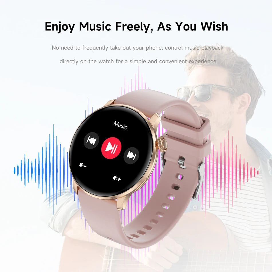 Fashion Women Bluetooth Call Smart Watch DIY Dial Health Monitoring Full Screen Touch Smartwatches 2025 New Android IOS